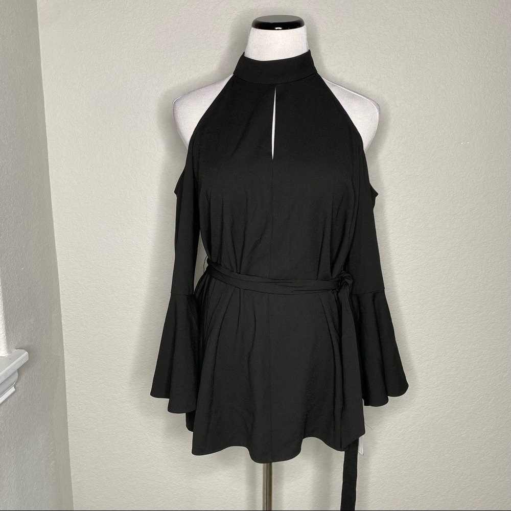 Antonio Melani Asher Long Sleeve Cold Shoulder Blouse Size Medium - Picture 2 of 7